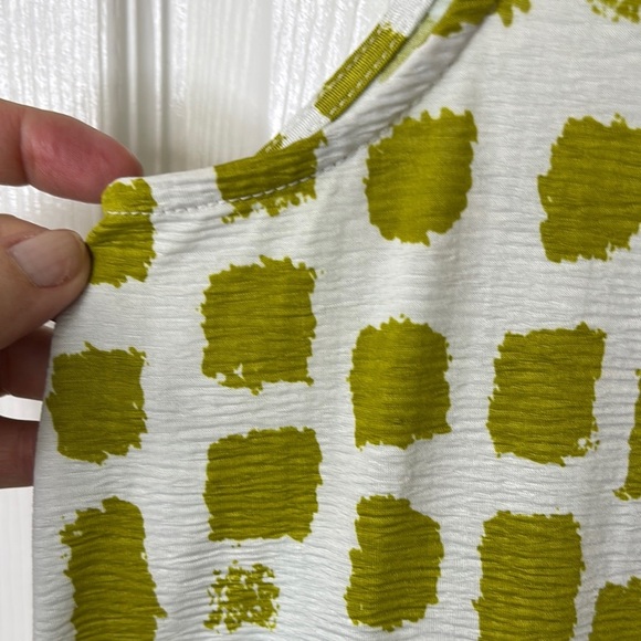 Chalet et ceci Green Patterned Sleeveless Tunic Top Oversized Sm Fits Med - Picture 3 of 9